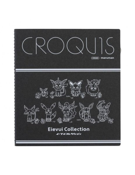 Photo1: Pokemon Center 2021 Eievui Collection CROQUIS book SQ Black (1)