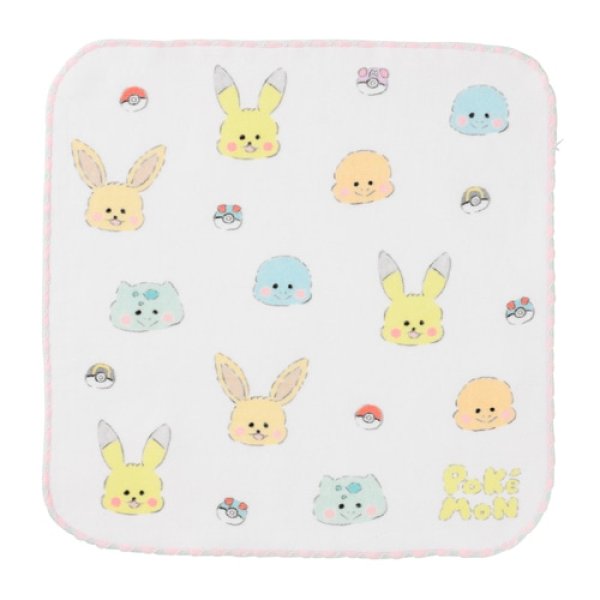 Photo1: Pokemon Center 2021 Repoto Kaitene! Hand towel Handkerchief B (1)