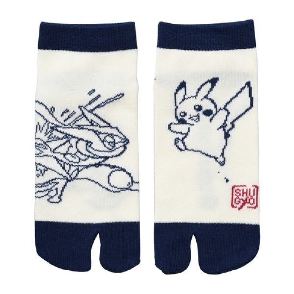 Photo1: Pokemon Center 2021 Greninja and Pikachu NINJA SHUGYO Tabi Socks for Women 23 - 25 cm 1 Pair (1)