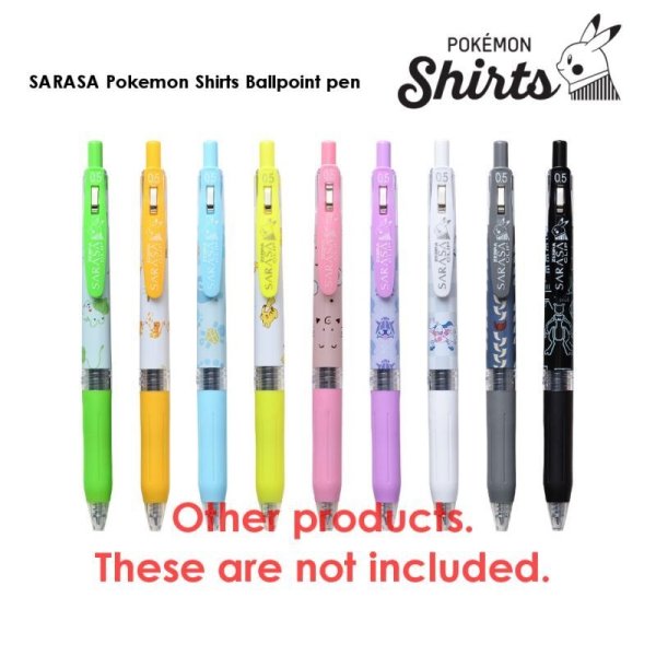 Photo3: Pokemon Center 2021 ZEBRA SARASA Pokemon Shirts Ballpoint pen #98 Krabby (3)