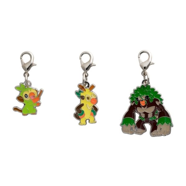 Photo1: Pokemon Center 2021 Metal Charm # 810 811 812 Grookey Thwackey Rillaboom (1)