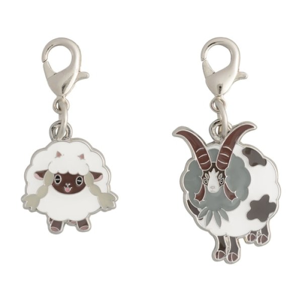 Photo1: Pokemon Center 2021 Metal Charm # 831 832 Wooloo Dubwool (1)