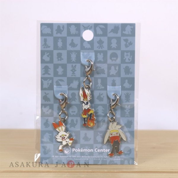 Photo2: Pokemon Center 2021 Metal Charm # 813 814 815 Scorbunny Raboot Cinderace (2)