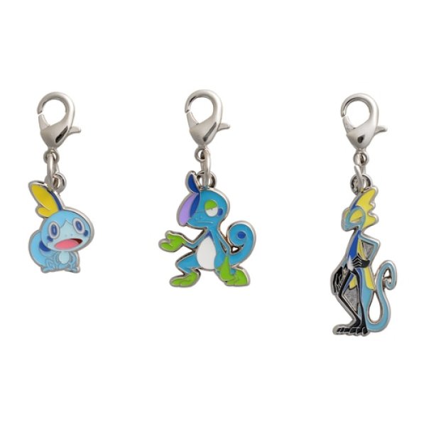 Photo1: Pokemon Center 2021 Metal Charm # 816 817 818 Sobble Drizzile Inteleon (1)