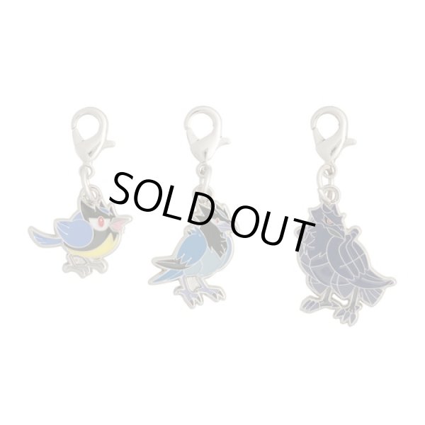 Photo1: Pokemon Center 2021 Metal Charm # 821 822 823 Rookidee Corvisquire Corviknight (1)