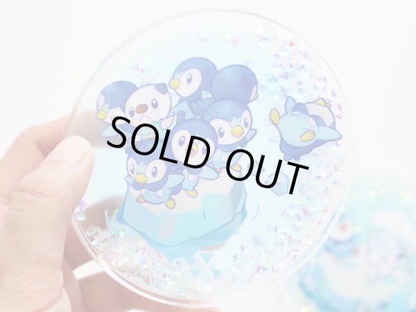 Photo6: Pokemon Center 2021 Pochama’s daily life Piplup & Oshawott Glitter cup coaster (6)