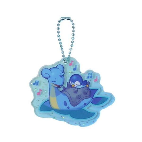 Photo1: Pokemon Center 2021 Pochama’s daily life Acrylic Charm Key chain #2 Piplup & Lapras (1)