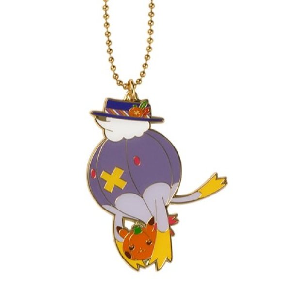 Photo1: Pokemon Center 2021 Halloween Pumpkin Banquet Metal Key chain #8 Drifblim (1)