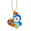 Photo1: Pokemon Center 2021 Halloween Pumpkin Banquet Metal Key chain #2 Piplup (1)