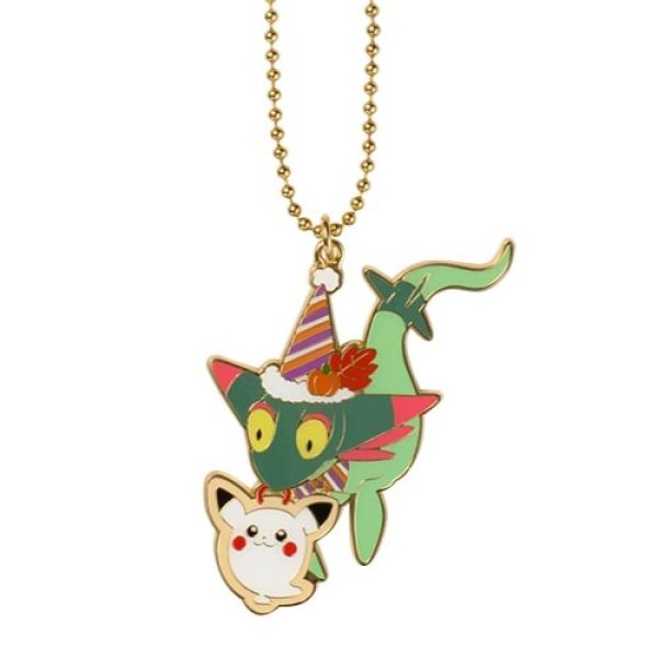 Photo1: Pokemon Center 2021 Halloween Pumpkin Banquet Metal Key chain #7 Dreepy (1)