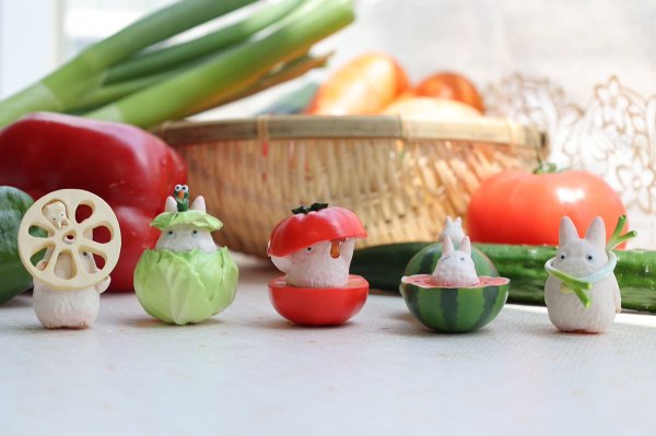 Photo1: Studio Ghibli Vegetable Collection Figure My Neighbor Totoro 6 pcs Complete set (1)