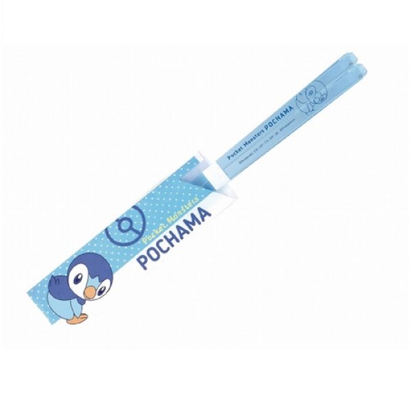 Photo1: Pokemon Transparent chopsticks Adult Size Piplup ver.2 Light blue (1)