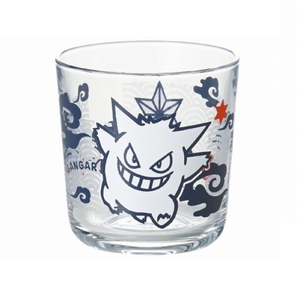 Photo1: Pokemon 2021 Kiri-e art Glass cup Gengar Wide tumbler (1)