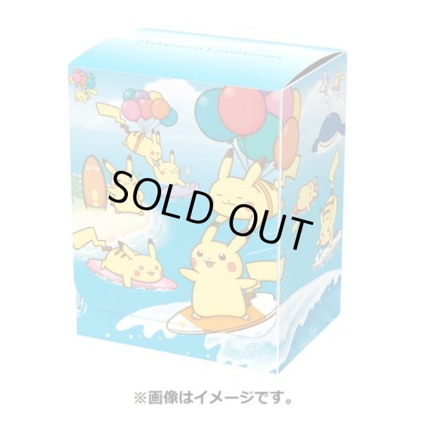 Photo1: Pokemon Center Original Card Game Flip deck case Surfing Pikachu & Flying Pikachu (1)
