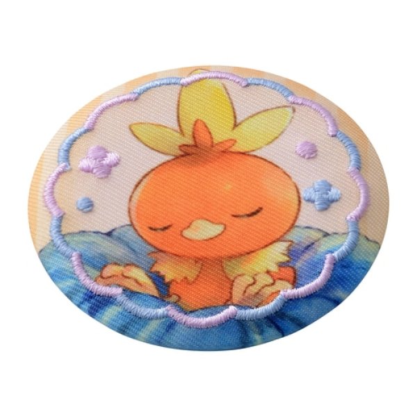 Photo1: Pokemon Center 2021 Honwaka Poka Poka Embroidered Tin badge Safety pin Torchic (1)