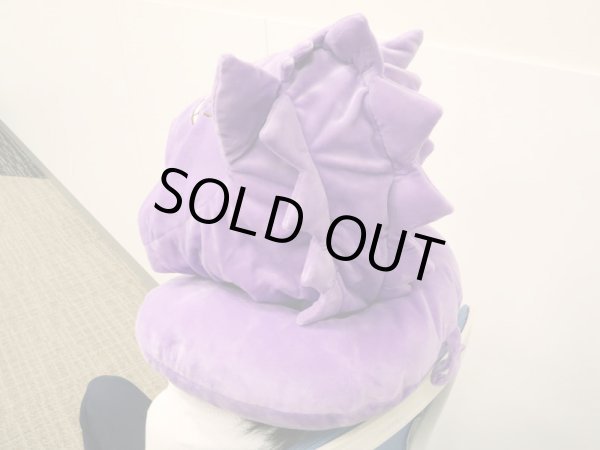 Photo7: Pokemon Center 2021 Chikara Tsukita Fainted Gengar Hooded neck pillow (7)