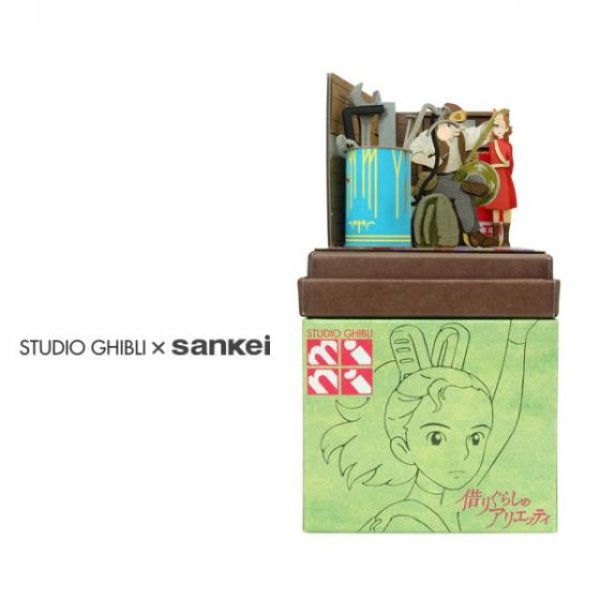 Photo1: Studio Ghibli mini Paper Craft Kit The Secret World of Arrietty 102 "Pod & Arriett" (1)