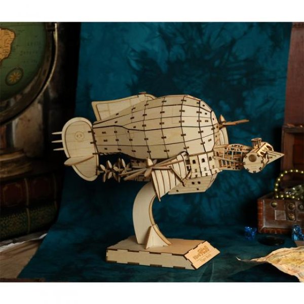 Photo9: Studio Ghibli Wooden Art ki-gu-mi Craft kit Laputa Castle in the Sky Tiger Moth (9)