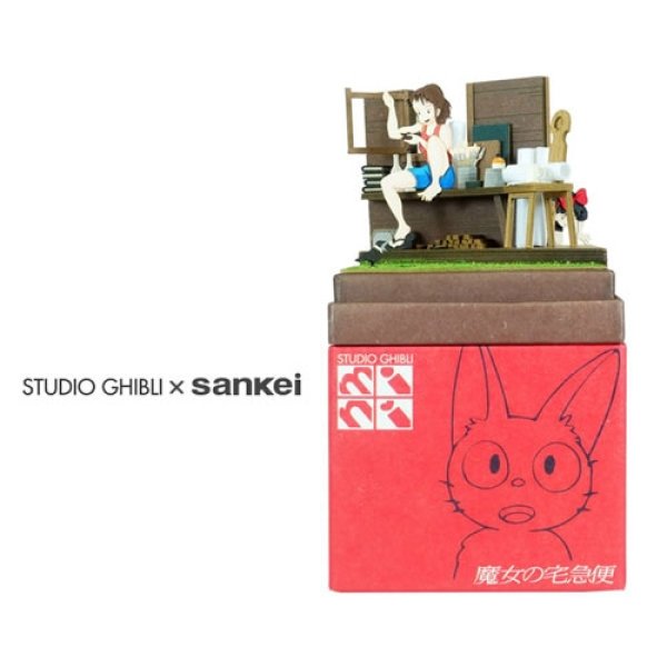 Photo1: Studio Ghibli mini Paper Craft Kit Kiki's Delivery Service 92 "Ursula & Kiki" (1)