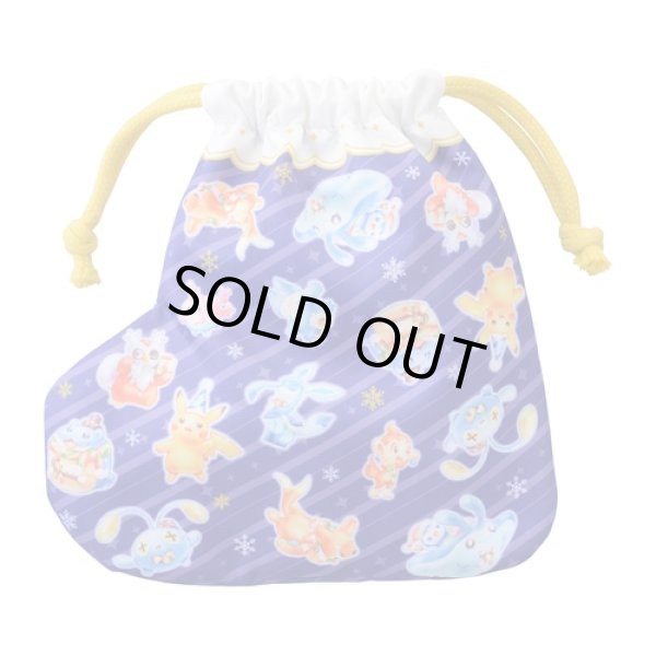 Photo2: Pokemon Center 2021 Christmas in the Sea Boots Drawstring Bag Pouch (2)