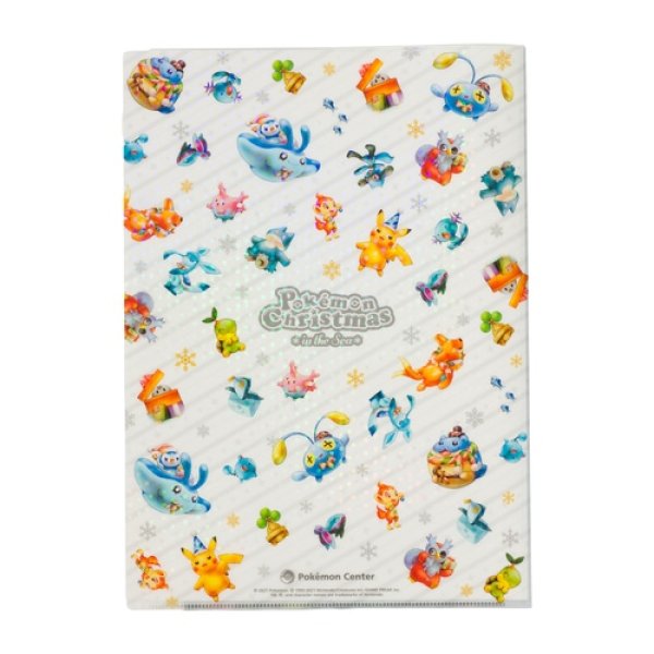 Photo2: Pokemon Center 2021 Christmas in the Sea 5 Page A4 Size Clear File Folder (2)