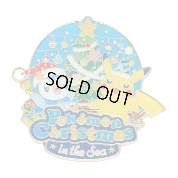 Photo1: Pokemon Center 2021 Christmas in the Sea Logo Pin Badge Pins (1)
