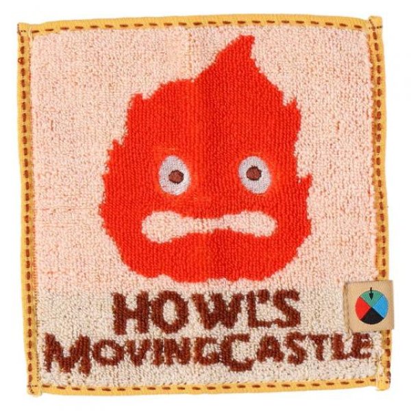 Photo1: Studio Ghibli Mini Towel Handkerchief Howl's Moving Castle Calcifer 15 cm 5.9" (1)