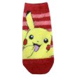 Photo1: Pokemon Fluffy MOKOMOKO Warm Socks for Women 23 - 25 cm 1 Pair Pikachu stripes (1)