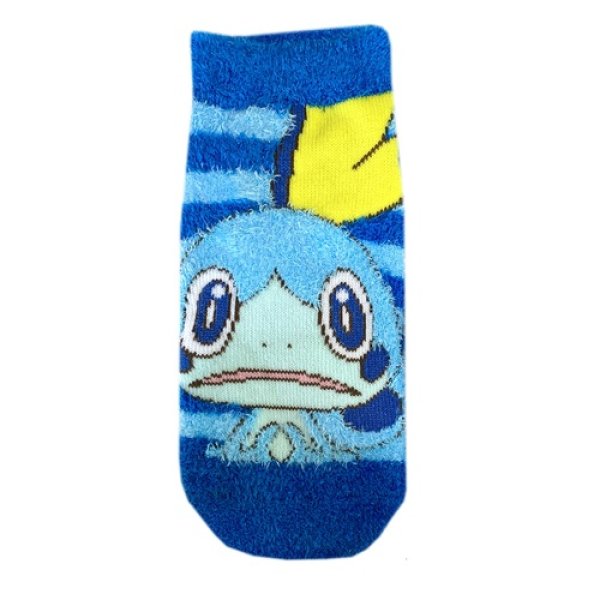 Photo1: Pokemon Fluffy MOKOMOKO Warm Socks for Women 23 - 25 cm 1 Pair Sobble stripes (1)