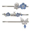 Photo1: Pokemon Center 2022 Baby Blue Eyes Hair Pin Clip H Piplup 3 pins (1)
