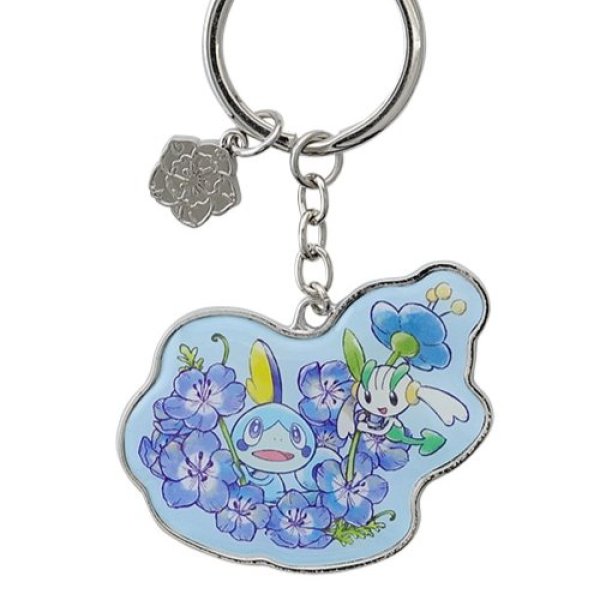 Photo1: Pokemon Center 2022 Baby Blue Eyes Metal Key chain #5 Floette Sobble (1)