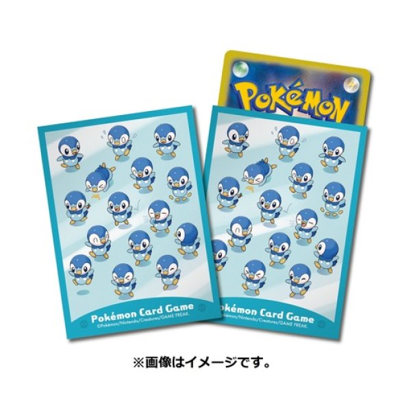 Photo1: Pokemon Center Original Card Game Sleeve Piplup 64 sleeves (1)