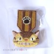 Photo1: Studio Ghibli Embroidery Brooch Collection Award Badge Safety pin Neko Cat Bus ver. (1)