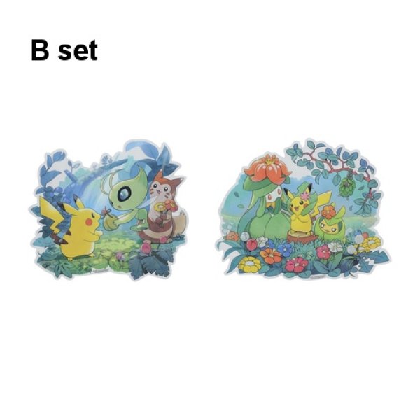 Photo1: Pokemon Center 2022 Mori No Okurimono 2 wall stickers B set Sticker Sheet (1)