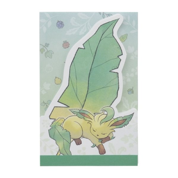 Photo1: Pokemon Center 2022 Mori No Okurimono Memo pad Leafeon ver. (1)