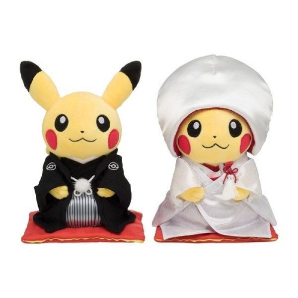 Photo1: Pokemon Center 2022 Pokemon Garden Wedding Boxed Pikachu Pair Plush doll Japanese ver. (1)