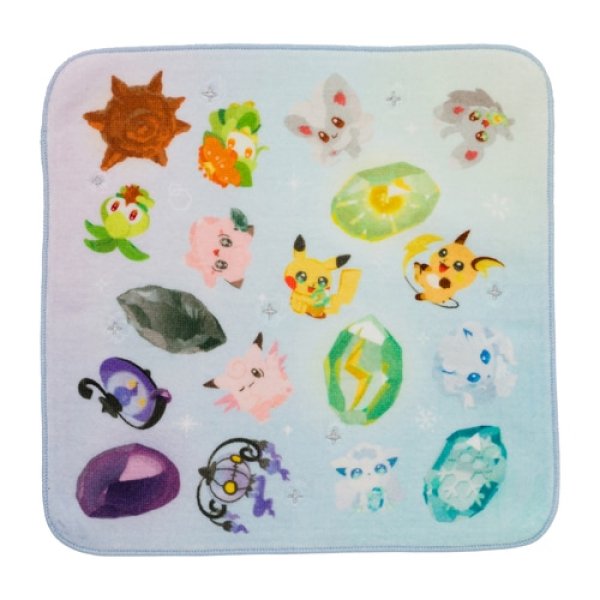 Photo1: Pokemon Center 2022 SHINKA NO ISHI Hand towel Handkerchief (1)