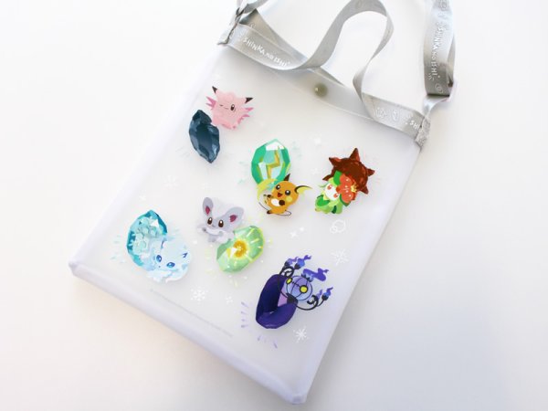 Photo6: Pokemon Center 2022 SHINKA NO ISHI 2WAY Clear Tote bag Shoulder bag (6)