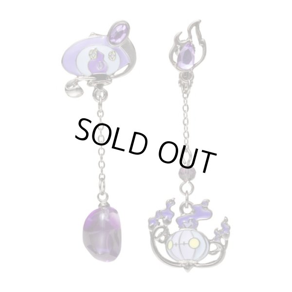 Photo1: Pokemon Center 2022 SHINKA NO ISHI Clips Earrings E Lampent Chandelure (1)