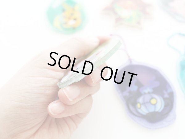 Photo7: Pokemon Center 2022 SHINKA NO ISHI Acrylic charm Key chain Lampent Chandelure ver. (7)