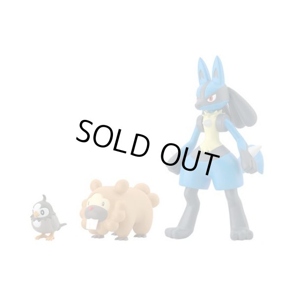 Photo2: BANDAI POKEMON SCALE WORLD Sinnoh edition vol.2 "Starly Bidoof Lucario" 1/20 Figure (2)