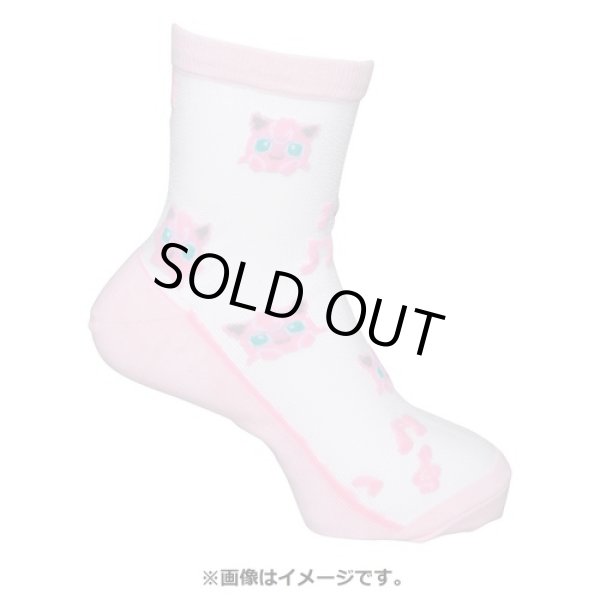 Photo2: Pokemon Center 2022 Socks for Women 23 - 24 cm 1 Pair Middle See-through Jigglypuff (2)