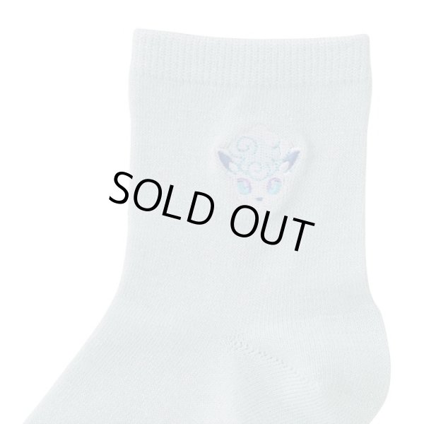 Photo3: Pokemon Center 2022 Socks for Women 23 - 25 cm 1 Pair Middle Glittery Alola Vulpix (3)