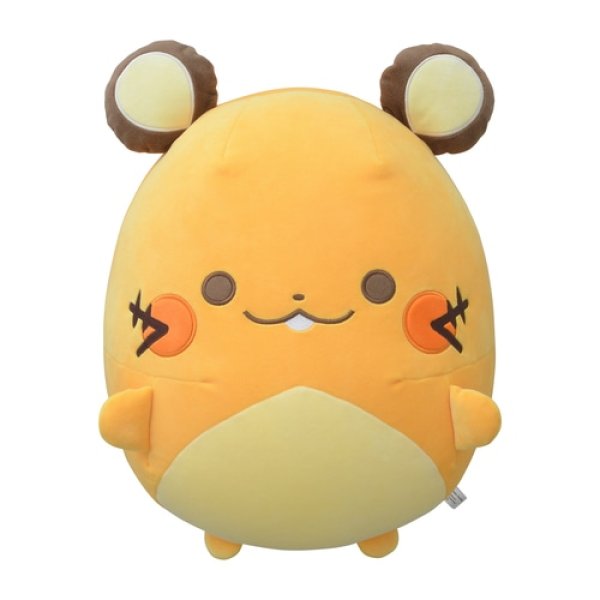 Photo1: Pokemon Center 2022 Plush Bead Cushion doll Mugyutto Dedenne Medium size (1)