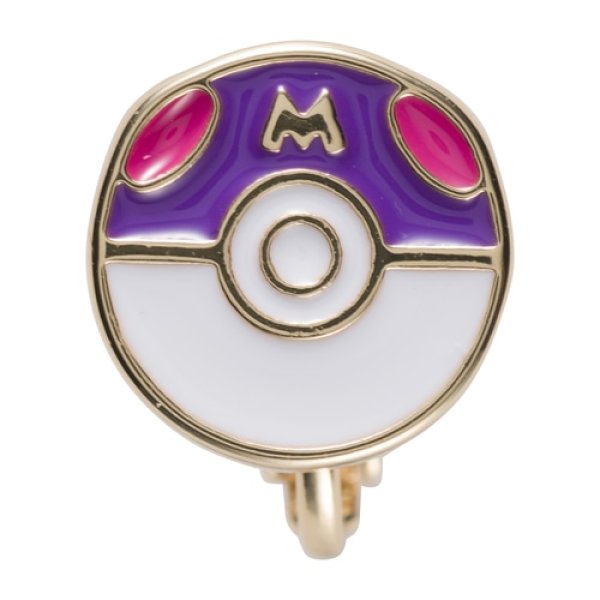 Photo1: Pokemon Center 2022 Pokemon Face Earrings - Clips Earrings ver. #20 Master Ball 1 pc (1)