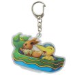 Photo1: Pokemon Center 2022 Okinawa Acrylic charm Key chain Eevee Cyndaquil ver. (1)