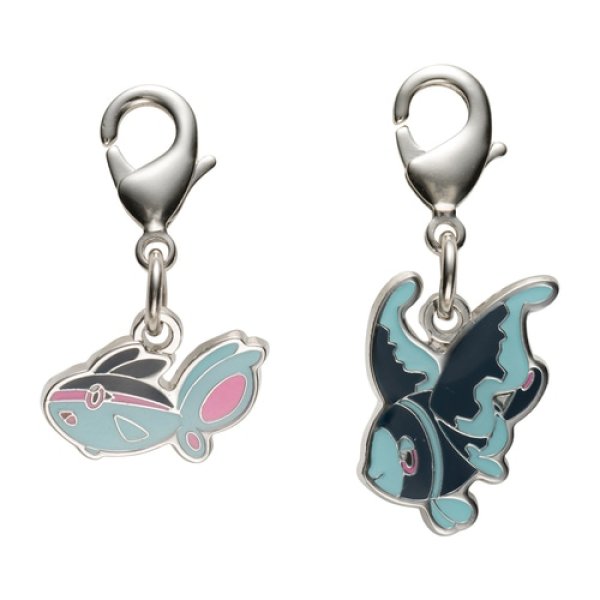 Photo1: Pokemon Center 2022 Metal Charm # 456 457 Finneon Lumineon (1)