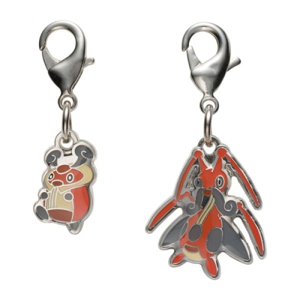 Photo1: Pokemon Center 2022 Metal Charm # 401 402 Kricketot Kricketune (1)