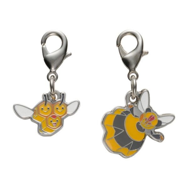 Photo1: Pokemon Center 2022 Metal Charm # 415 416 Combee Vespiquen (1)