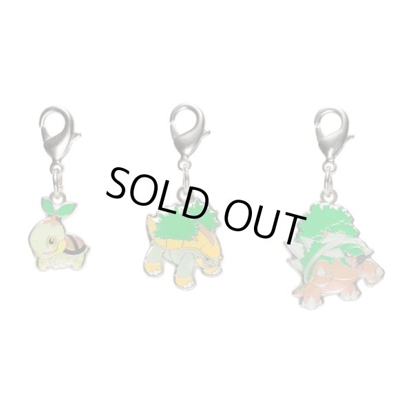 Photo1: Pokemon Center 2022 Metal Charm # 387 388 389 Turtwig Grotle Torterra (1)
